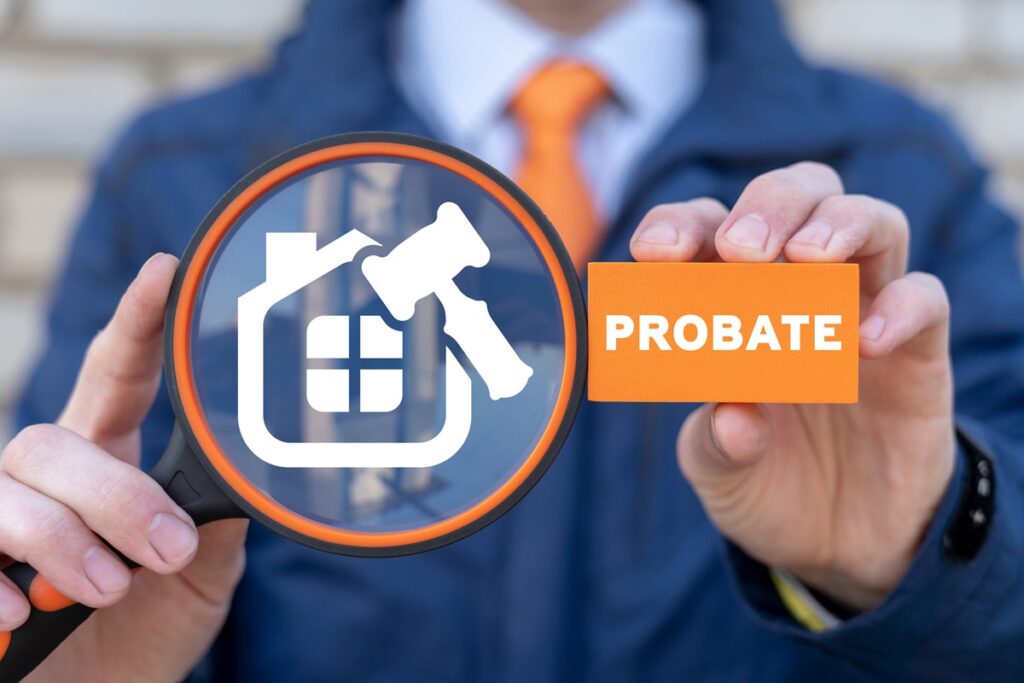 Probate law concept. Inheritance of property legal make a deal. Property and mortgage. Probate law refers to the process that manages any assets and debts left behind by a deceased person.
